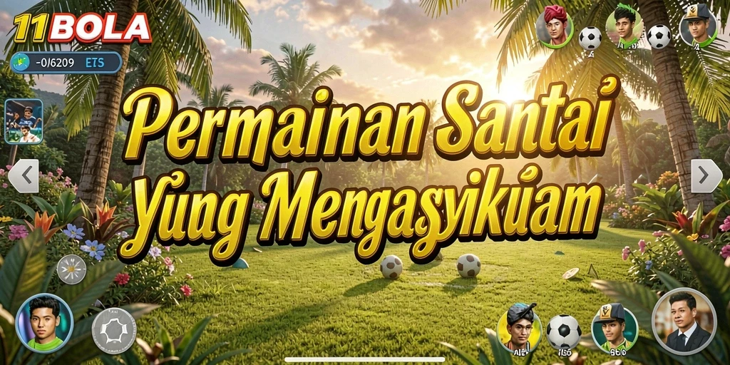Tampilan gameplay 11BOLA yang penuh warna dan menyenangkan.