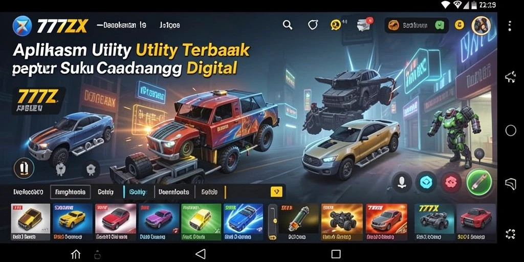 Tampilan antarmuka aplikasi 777ZX yang intuitif dan menarik.