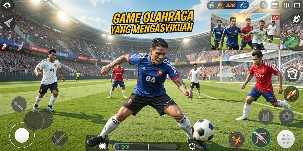 Tangkapan layar utama 8ZK menampilkan aksi pertandingan yang seru dan dinamis.