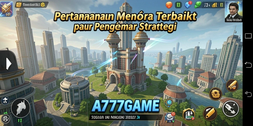 Tampilan gameplay mendebarkan dari A777GAME yang menampilkan strategi pertahanan menara.