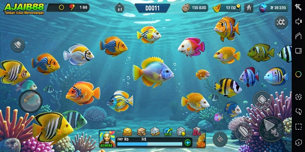 Screenshot gameplay AJAIB88 dengan aksi menembak ikan yang seru.