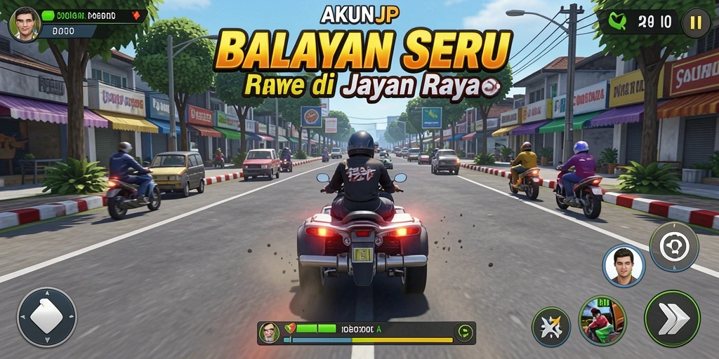 Tampilan gameplay balapan seru di AKUNJP.