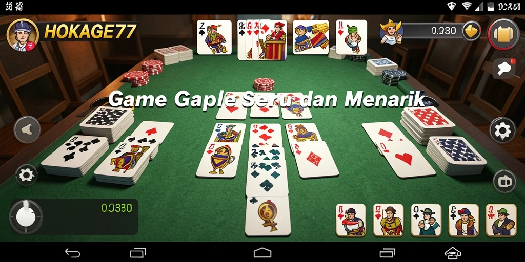 Tampilan gameplay HOKAGE77 yang menarik dan seru di dalam permainan Gaple.
