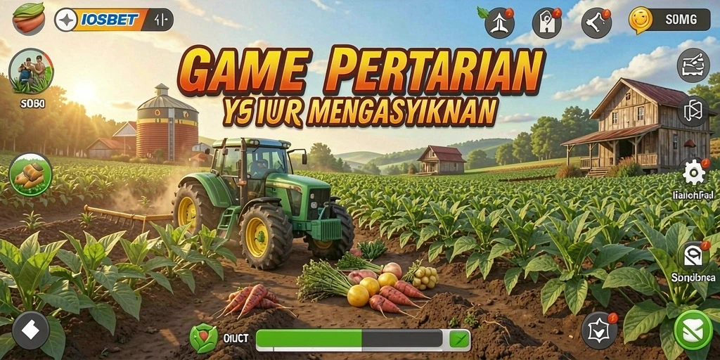 Screenshot gameplay IOSBET yang menampilkan aktivitas bertani.