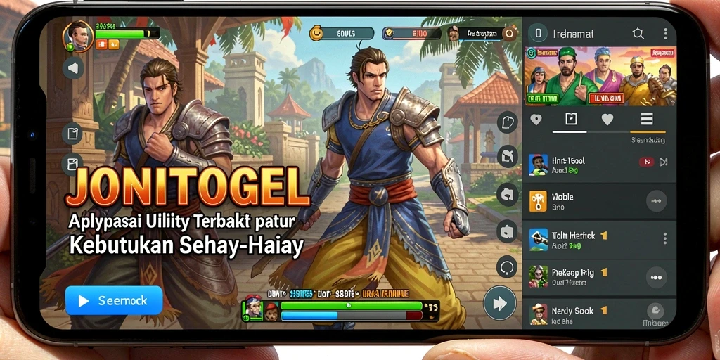Tampilan utama JONITOGEL dengan berbagai fitur aplikasi Utility.