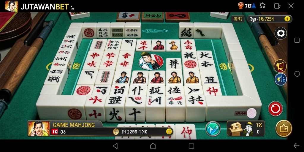 Tampilan menarik dari gameplay Mahjong di JUTAWANBET.