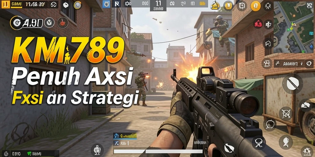 Screenshot gameplay KM789 yang menampilkan aksi menembak seru dan intens.