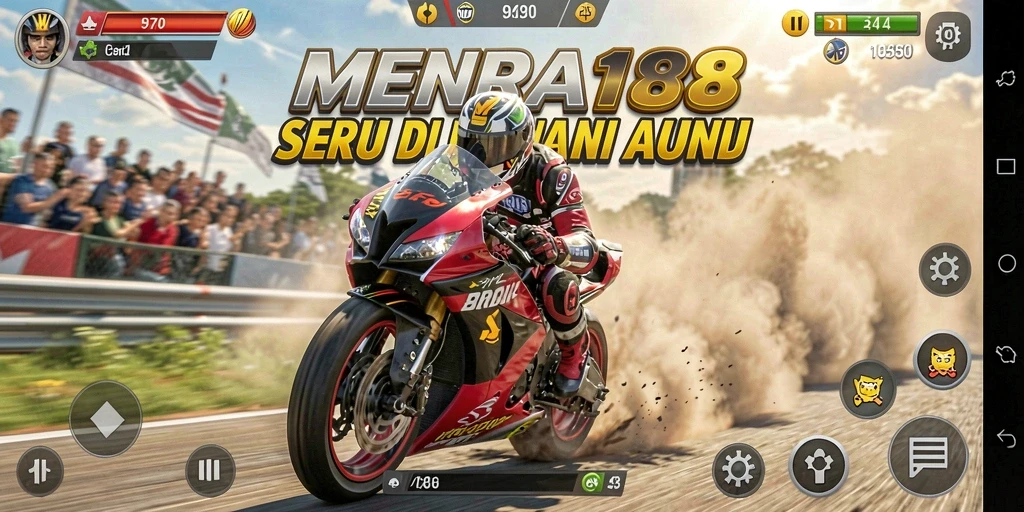 Tampilan gameplay seru di lintasan balap motor.