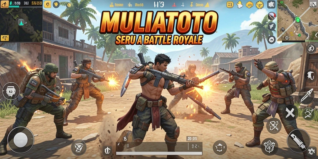Gameplay seru MULIATOTO di tengah pertempuran sengit Battle Royale.