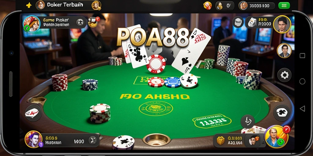 Tampilan gameplay menarik di POA88 dengan suasana bermain Poker yang intens.