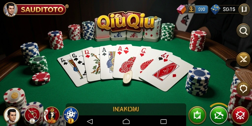 Tampilan seru dari gameplay QiuQiu di SAUDITOTO.