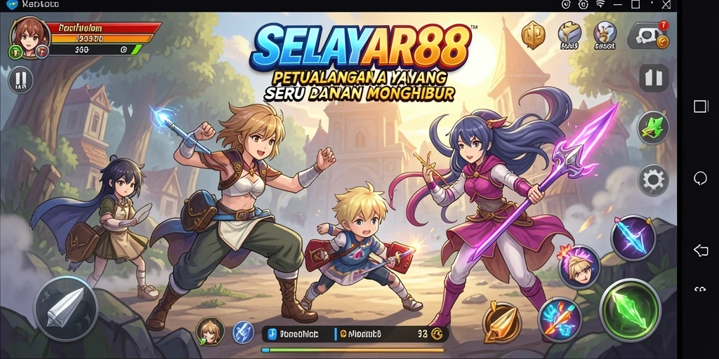 Tampilan gameplay yang memukau di dunia anime yang dalam.