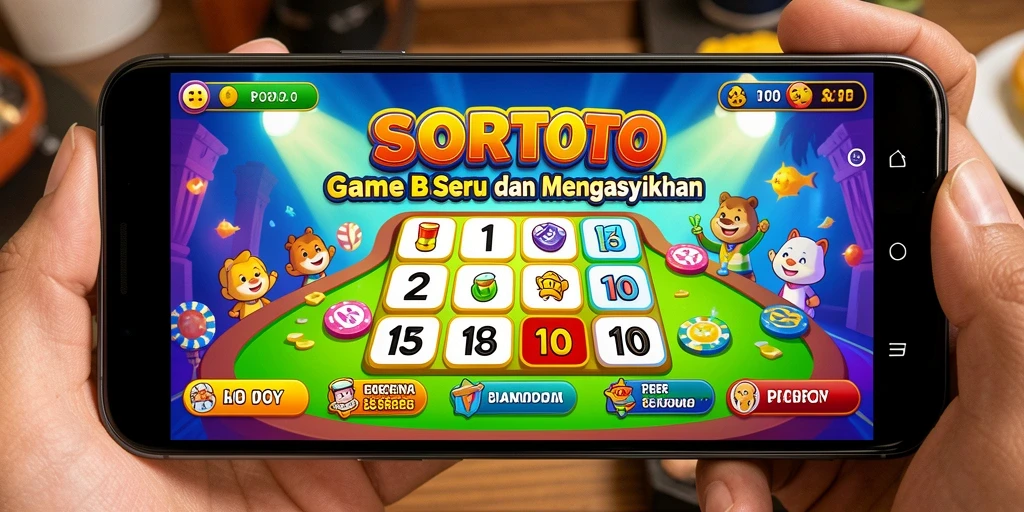 Tampilan gameplay SORTOTO yang menegangkan dan penuh warna.