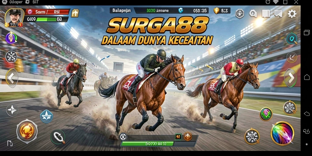 Tampilan gameplay Racing yang menarik dan adiktif.