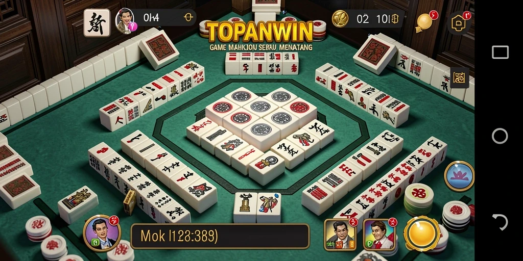 Screenshot gameplay TOPANWIN menampilkan seru dan menantangnya permainan Mahjong.
