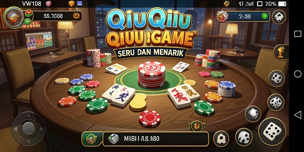 Tampilan gameplay QiuQiu yang seru dan mendebarkan.