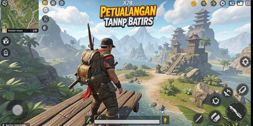 Screenshot menunjukkan pemain menjelajahi dunia terbuka X78 dengan grafik menakjubkan.